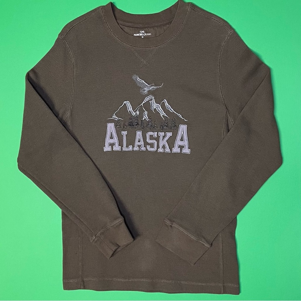 Vintage Dark Green Alaska Long-Sleeve Heavyweight Shirt
